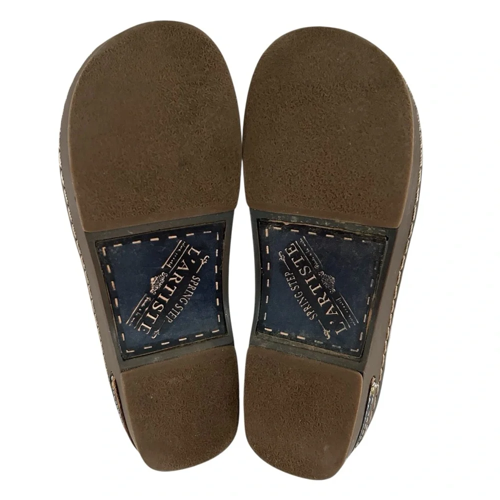 SPRING STEP L’Artiste Burbank Navy Blue Leather Clogs 37 Extra Narrow Width - Picture 10 of 13